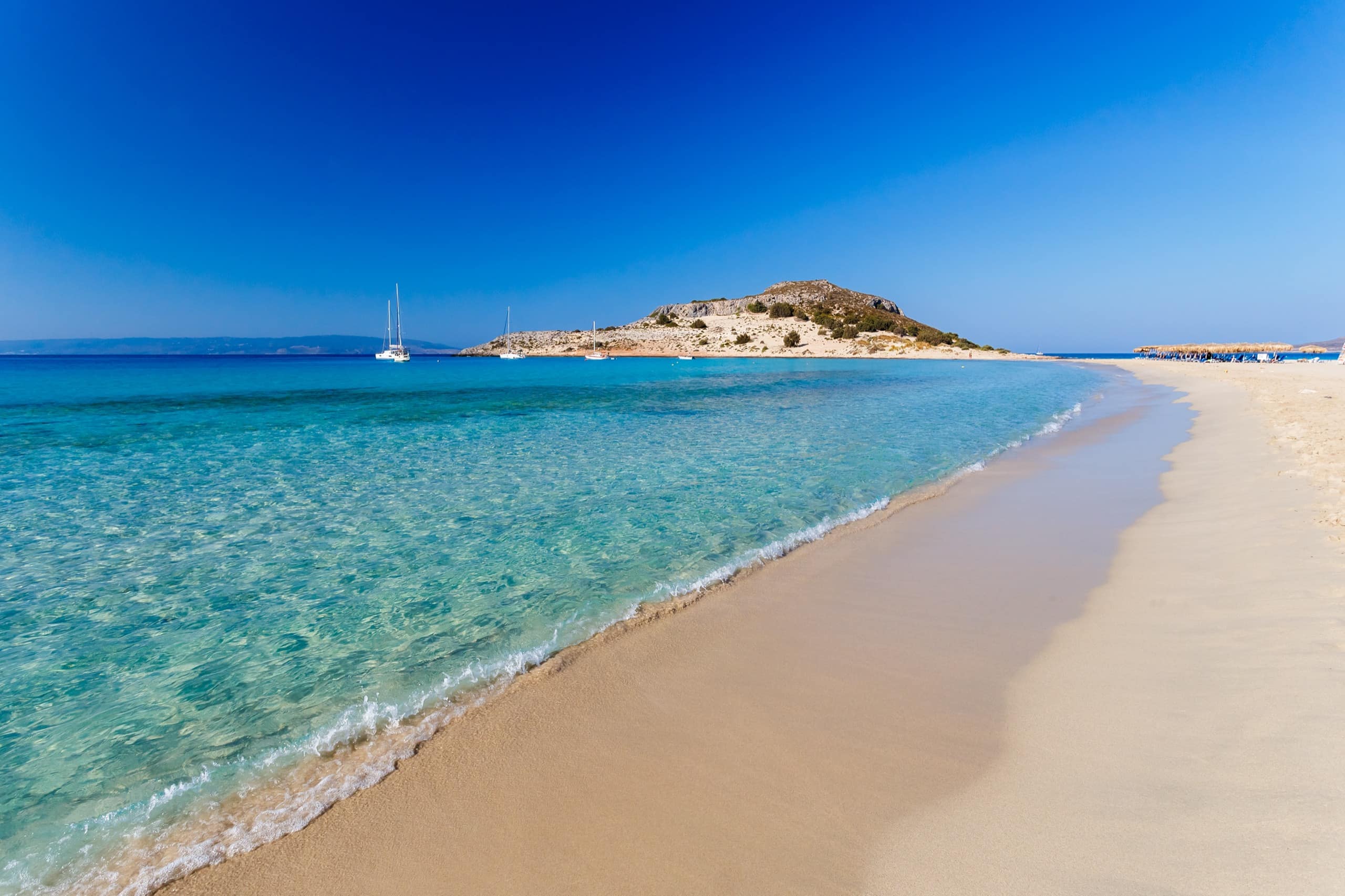 Simos Beach in Elafonisos with turquoise sea and white sand